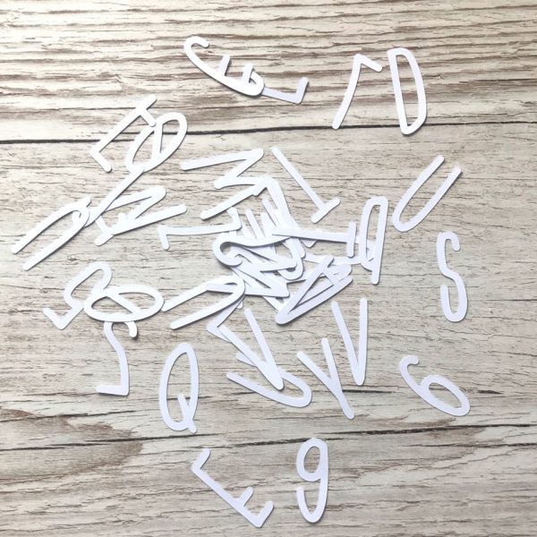 Rebekah Alphas White - 111 Pieces Die-Cuts