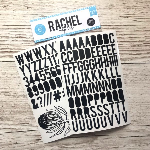 Rachel Alphas Black- 122 Pieces Stickers
